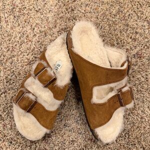 NEW Birkenstock Arizona Shearling Lining Size 33